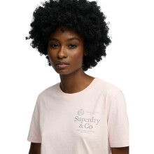 (16, Chalk Pink) Superdry Womens Luxe Casual Relaxed Short Sleeve T-Shirt