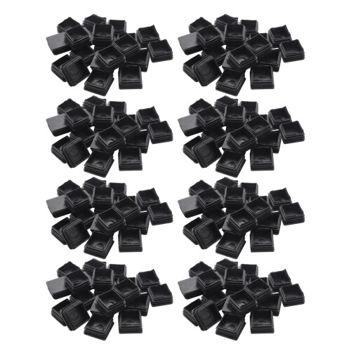 160 Pcs Plastic Square Blanking End Caps Tube Inserts 25mm x 25mm