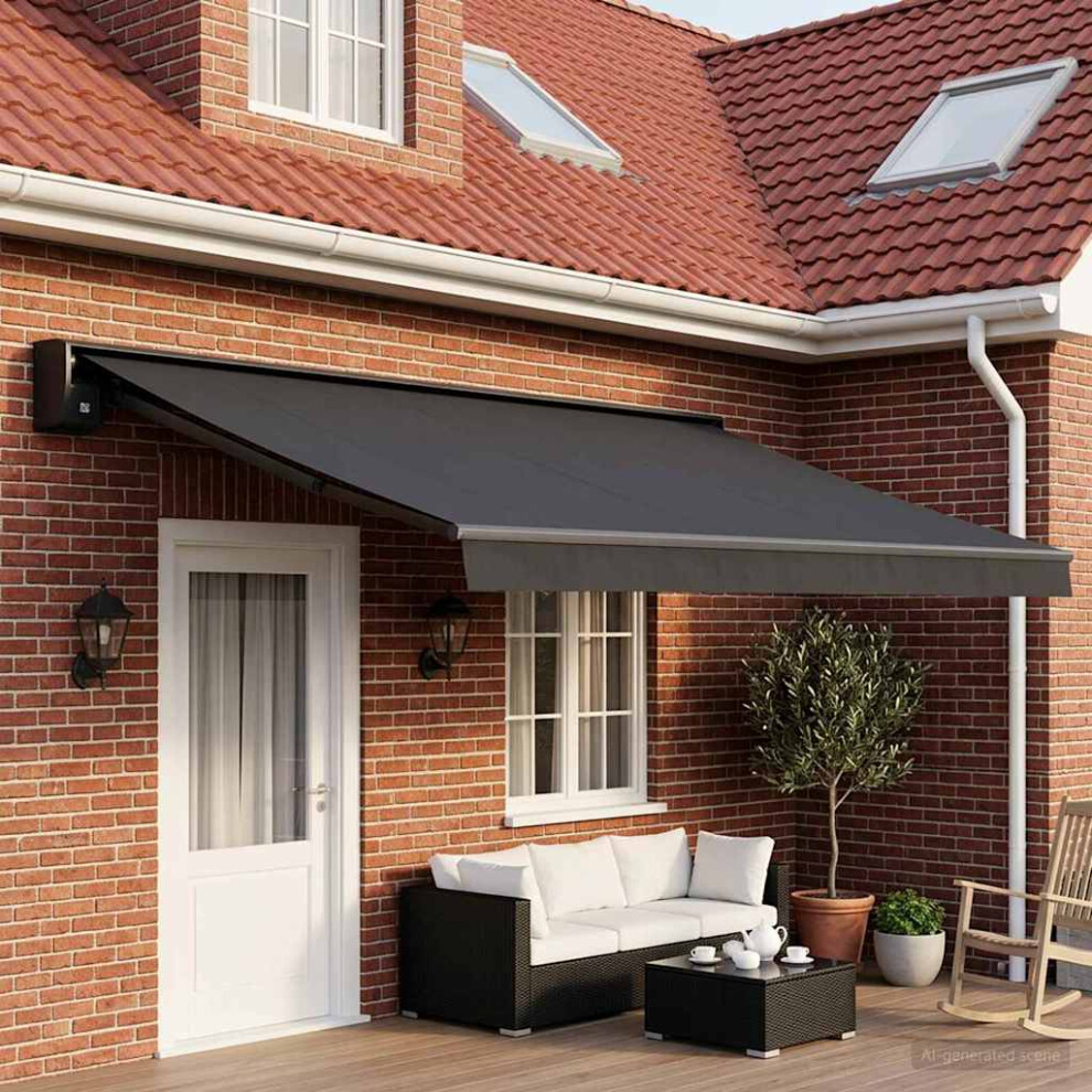Vidaxl Awning Replacement Fabric Anthracite 400 X 300 Cm Polyester