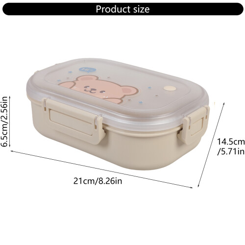 Multi Compartment Plastic Lunch Box Portable Detachable-Pink 2