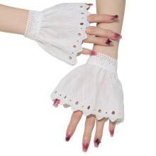 Women's Short Gloves Fingerless For Nails Art Photography-White