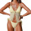 Two Piece Swimsuit Quick Drying Fabric Texture-Light yellow M 1