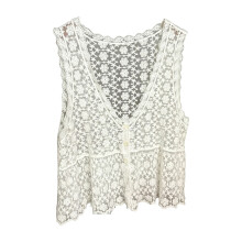 Women's Embroidered Floral Lace Cotton Tank Top-White os