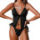Practical Two Piece Ladies Swimsuit Comfortable-Black L 1