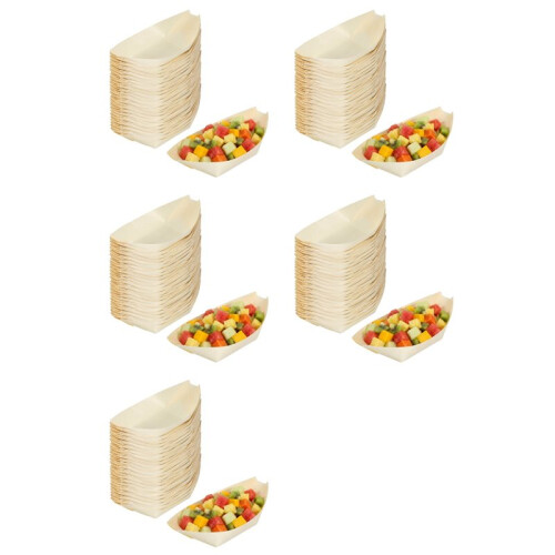 250X Bocadillos - Cuencos, Madera Biodegradable "" 11 cm x 6.5 cm