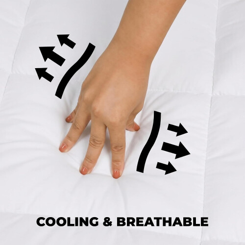 Super King 4 Inch Microfibre Mattress Topper White 1