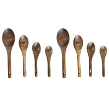 Baking Wood Measuring Spoon 8-Piece Set, Seasoning Spoon Coffee Measuring Spoon Wooden Spoon, Kitchen Home Bakingtools