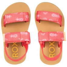 (10K UK, Red Orange) Roxy Infant Girls Cage Strappy Floral Beach Holiday Flip Flops Sandals