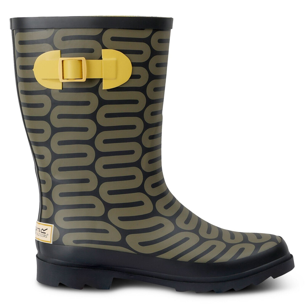 Regatta (4 Uk, Large Wiggle Olive) Womens Orla Kiely Quarter Adjustable Patterned Wellington Boots Wellies