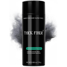 THICK FIBER Hair Fibres (Pack of 1, BLACK) | Powder for Thinning 25g Bottle Makes Thin Look Thicker in Seconds with loss Concealer Women & Men