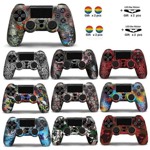 Capa de silicone para comando PS4, compatível com comando DualShock 4, com 2 capas para analógicos, proteção antiderrapa 1