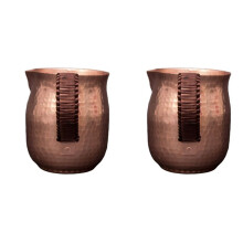 2X 800Ml Pure Copper Latte Pitcher Hot Milk Cup Copper Mug Water Pots Kettles Hammer Handcraft Drinkware Tableware