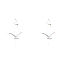 2X Gabbiani nel Volo Appeso Ad Ala Mobile nel Legno, Decorazione un Forma di nel Volo, Pendente un Soffitto, Decorazione Murale per