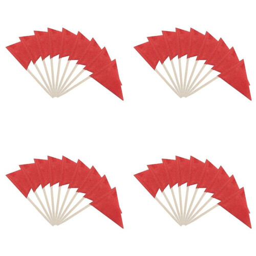 400 Pcs Solid Red Toothpick Flags Small  Plain Red Color Stick Cupcake Toppers Flags DIY Decoration