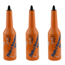 3X Flair Bartender Bartending Practice Bar Pub Bottle Wine Cocktail Shaker - Orange