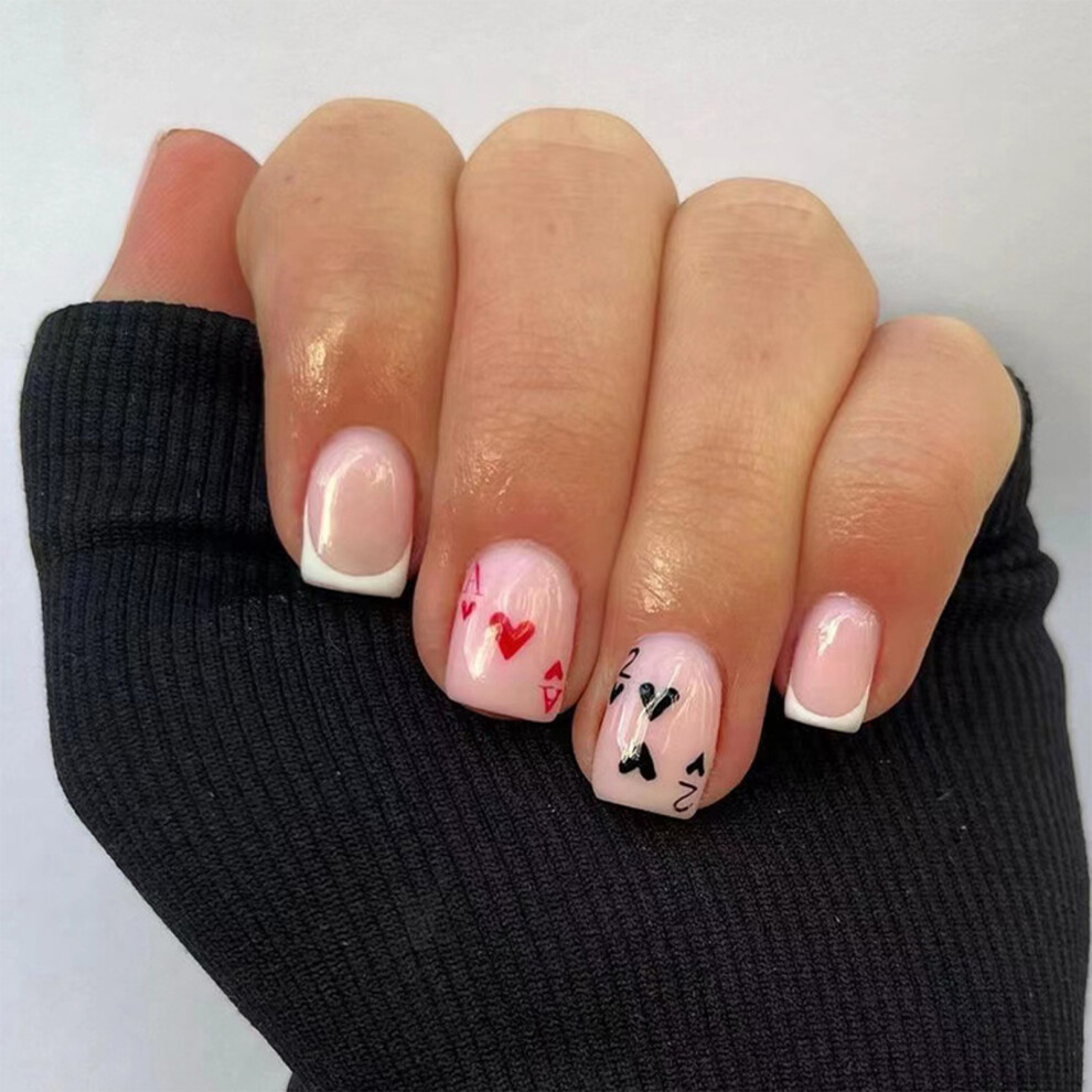 Zhouq-Outdoors (Jelly Glue Model) Pink Short False Nails - Durable & Comfortable