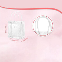150 Pcs Clear Gift Bags with Handles Plastic Gift Bags Transparent Reusable Tote Bags Candy Goodie Bags for Wedding