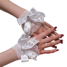 Lolitas Vingerloze handschoenen Witte handmouwen Elastische-Wit