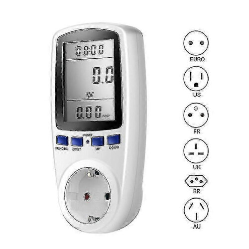 Ψηφιακός μετρητής ισχύος LCD 220v Ac Eu, μετρητής ενέργειας Wattmeter, πρίζα, μετ
