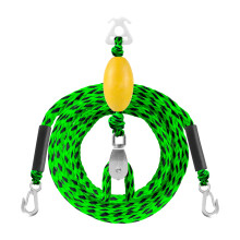 Professioneel ontwerp sleepkabel 17FT-Groene zwarte stippen