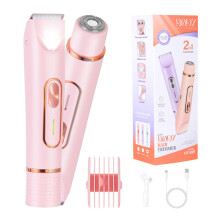 2-in-1 Elektrisch Scheerapparaat & Bikinilijn Trimmer voor Vrouwen - Draagbaar & Oplaadbaar Pink