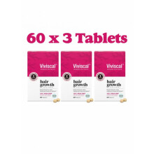 (PACK OF 3) Viviscal Hair Growth Supplements Collagen Complex Reduce Hair Fall, Increase Hair Thickness - 60 TABS