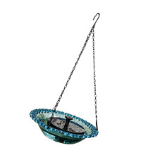 Hangende vogelbadfontein op zonne-energie Hangend vogelbad-Blauw