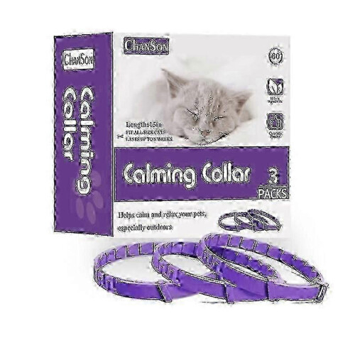 AURA 3pack Cats Pheromone Appeasing Collars With 60-day Long Lasting Calming Collar