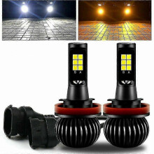 2X H8 H11 Dual Color Switchback White Amber LED COB Fog Light Bulbs 160W 2600LM ying