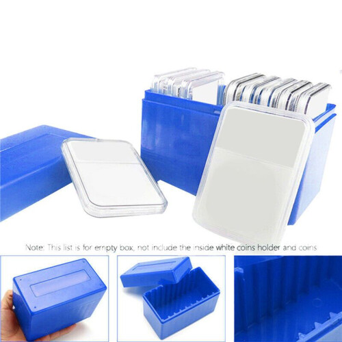6X Square Plastic 10 Coin Capacity Holder Slab Storage Box Case Fit for PCCB NGC 2