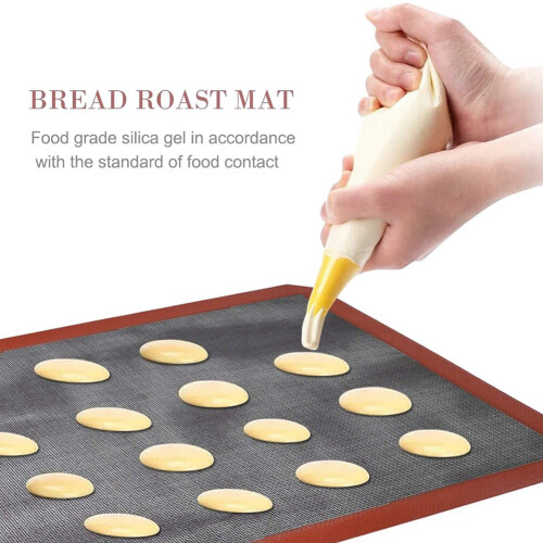 4 Pcs Silicone Baking Mat Sheet,Non-Stick Oven Liner Perforated Mesh Pad,Baked Bread Biscuits Mat,Double-Sided Available 2
