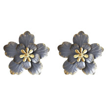 2X Metal Flower Wall Art Décor,Rustic Modern Floral Sculpture, 3D Wall Art Wall Hanging Decoration