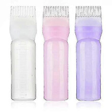 3pcs Root Comb Applicator Bottle Empty Hair Dye Bottle Dispensing Refillable Hair Coloring Dyeing Bottles Hairdressing Styling Tool For
