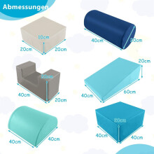 6 STK. Schaumstoffbausteine Riesenbausteine zum Toben und Klettern Softbausteine aus Schaumstoff Marineblau