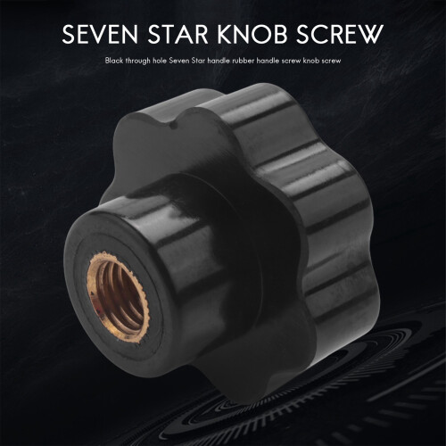 5X M10 10mm Dia Thread Black Plastic Star  Clamping Knob Grip 1