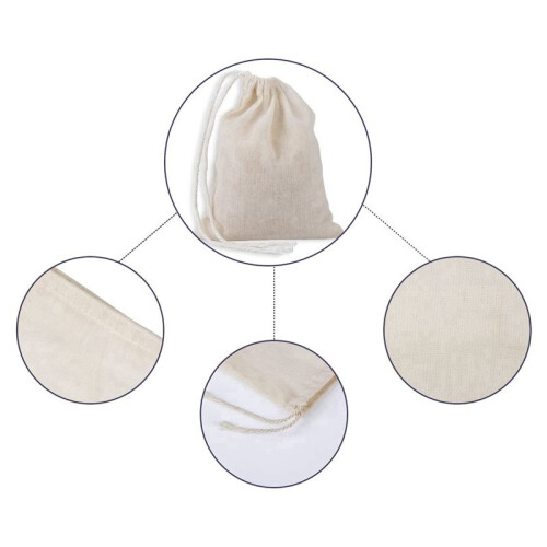 Sacos de AlgodãO com CordãO de 400 Peças, Sacos de Musselina, Sacos de Chá (4 x 3 Polegadas) 1