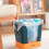 (1 piece wall mounted blue yellow) Expandable Trash Can for Kitchen, Bathroom 10