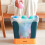 (1 piece wall mounted blue yellow) Expandable Trash Can for Kitchen, Bathroom 8