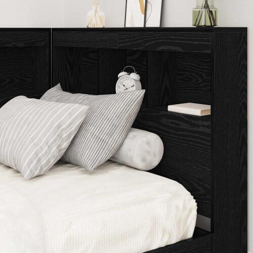VidaXL vidaXL Storage Headboard with Shelf Black Oak 75 cm Engineered Wood 2