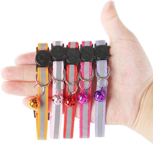 48 Pcs Reflective Cat Collars Quick Release Safety Buckle with Bell Adjustable 19-32cm (12 Colors) 1
