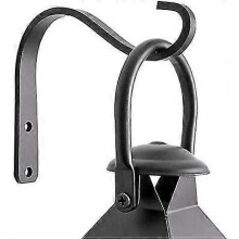 2 Pack 5" Black Heavy Duty Rust Resistant Iron Wall Hooks for Hanging Solar Lights & Plant Lanterns