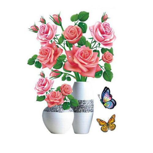 (A) 3D Waterproof Wall Stickers - DIY Plant Vase 1