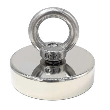 Aimant néodyme ultra-puissant 120 kg - Aimants puissants pour la pêche magnétique - 60 mm avec œillet en néodyme