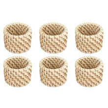 6 Handwoven Rattan Napkin Rings, Napkin Buckle Holders for Wedding Decor