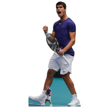 Silhouette en carton grandeur nature d'un joueur de tennis
