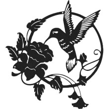 Sil Metal Bird Silhouette Round Wall Decoration, Metal Wall Sculpture Hanging for Home Office Living Room Hotel