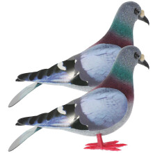 Lot de 2 pigeons en mousse réalistes, faux oiseaux artificiels pour loisirs créatifs, décorations saisonnières et nichoirs.