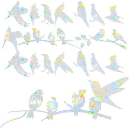 20pcs Bird-Shaped Anti-Collision Window Decals for Bird Strike Prevention
