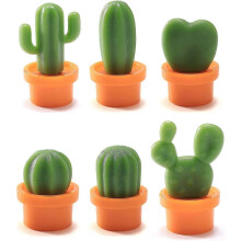 Lot de 6 aimants cactus pour réfrigérateur, jolis autocollants pour tableau blanc, placards, notes, calendrier, décoration de bureau et de maison