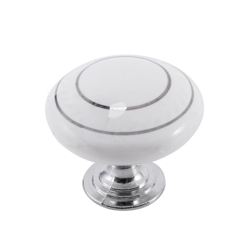 5 X Ceramic Door/Wardrobe/Cabinet/Cupboard Knob Handle Drawer White 2